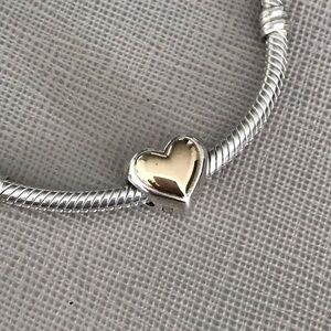 Pandora two tone heart charm